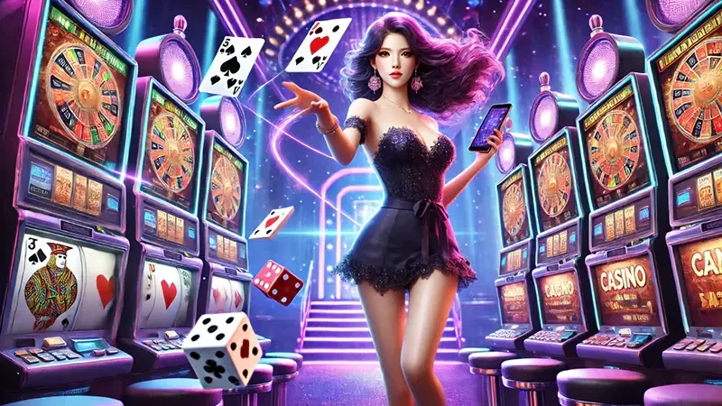 Visual permainan kasino dengan suasana meja digital